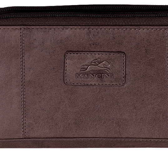 Mancini Casablanca Ladies' RFID Secured Double Zipper Wallet