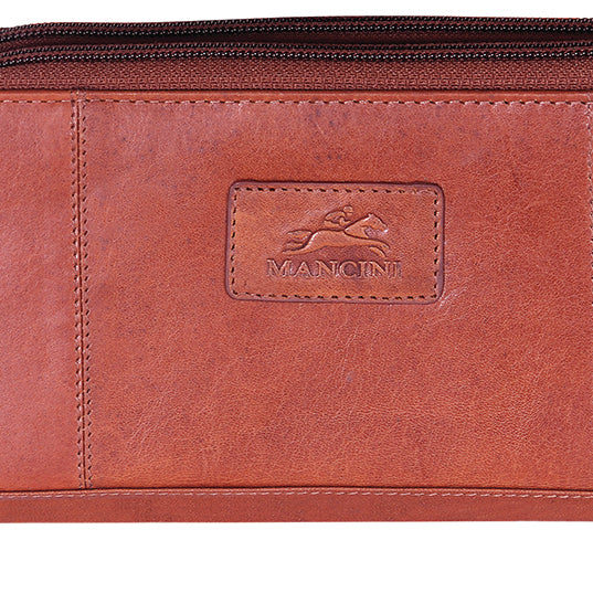 Mancini Casablanca Ladies' RFID Secured Double Zipper Wallet