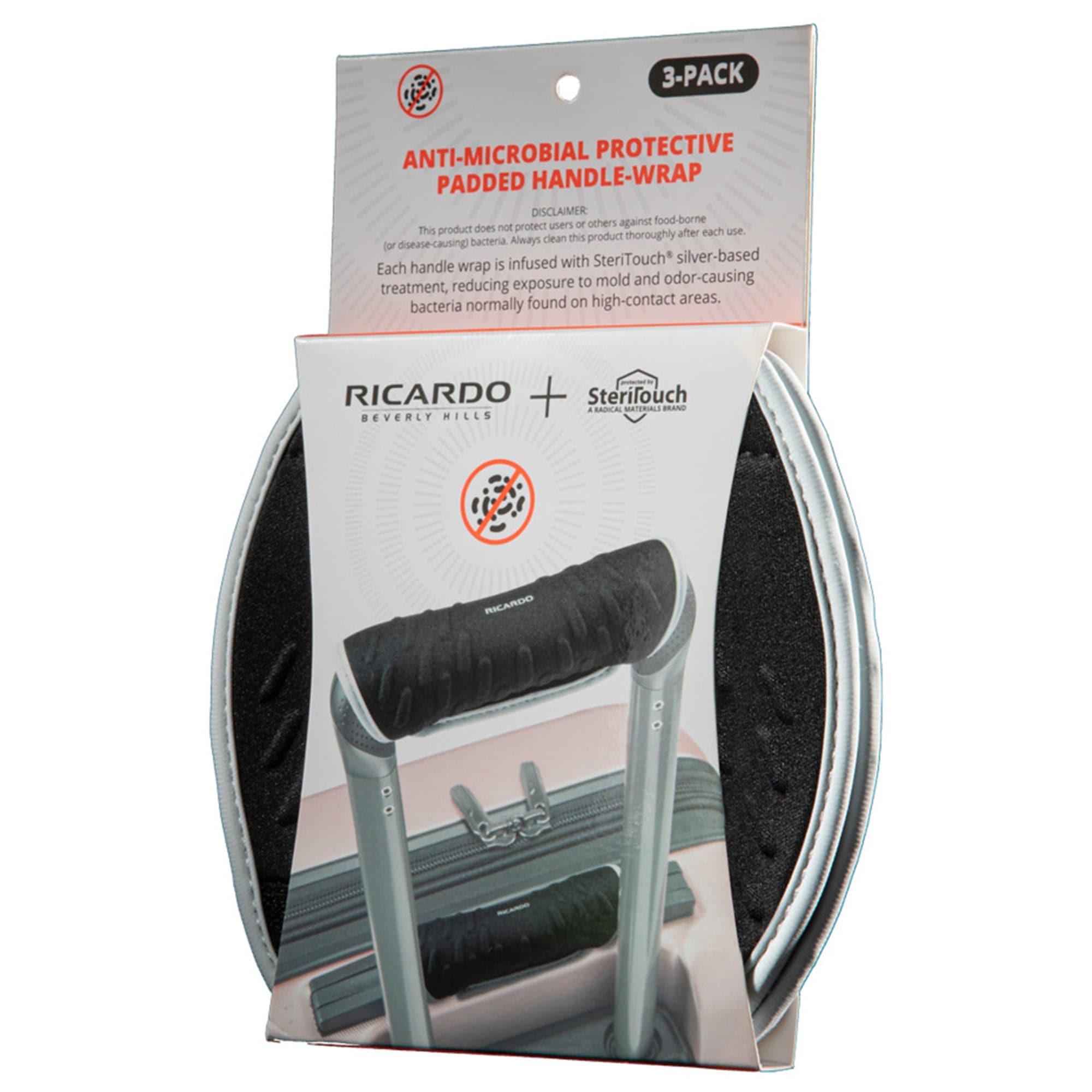Ricardo Beverly Hills SteriTouch Essentials Anti-Microbial Padded Handle-Wrap-3 Pack