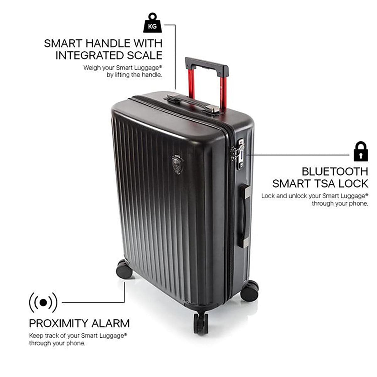 Heys SmartLuggage 3 Piece Spinner Luggage Set - Airline Approved