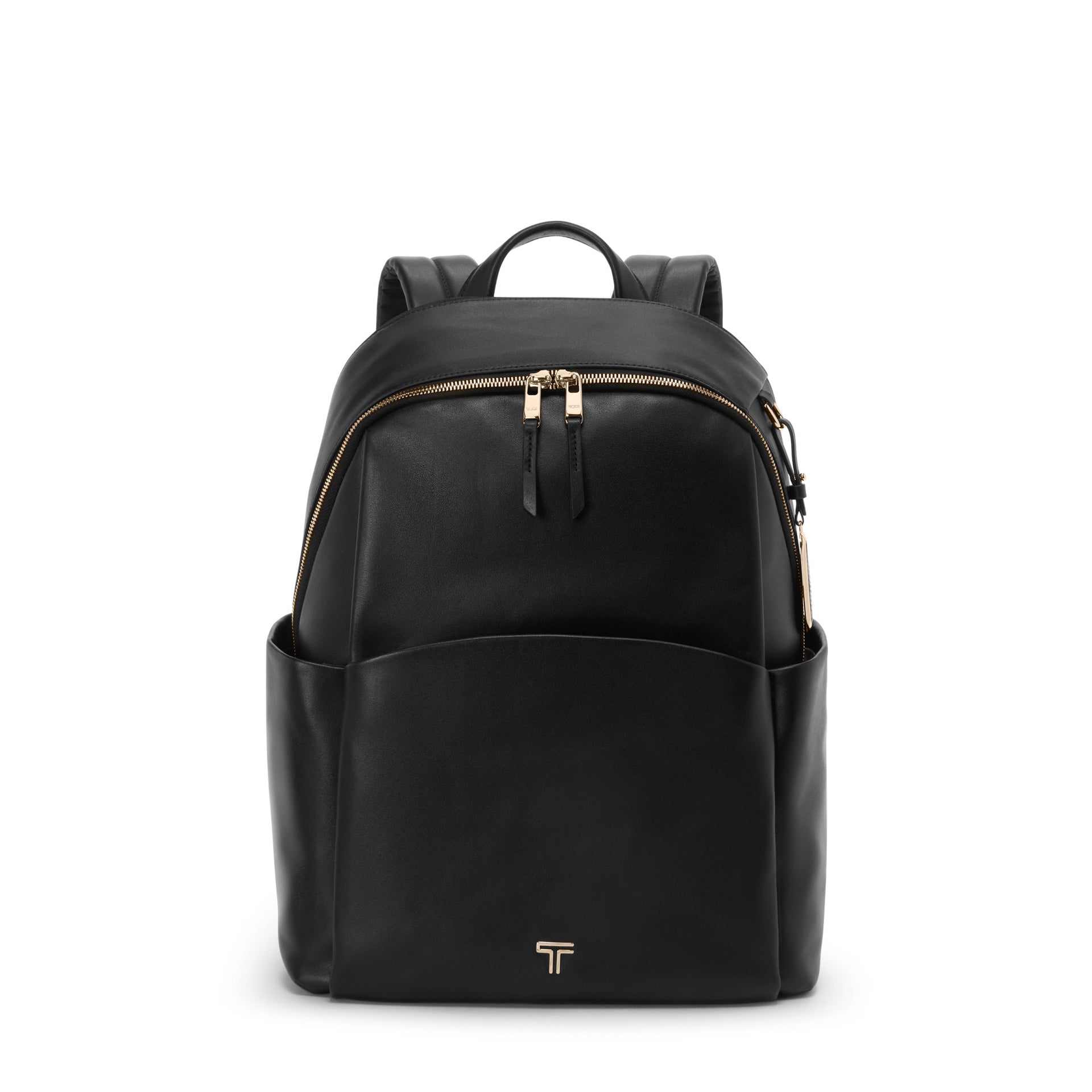 TUMI Voyageur Leather Raina Large Backpack Black/Light Gold