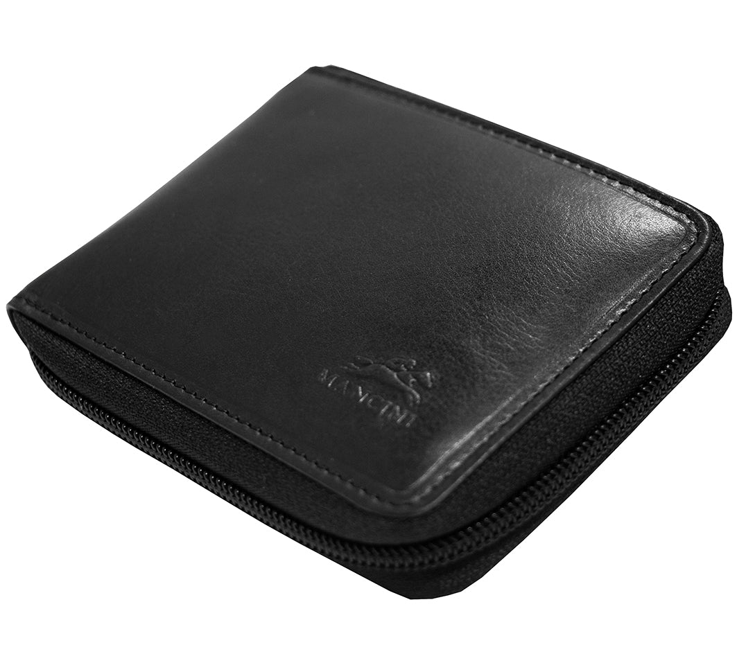 Mancini Boulder Men’s RFID Secured Zippered with Removable Passcase Wallet