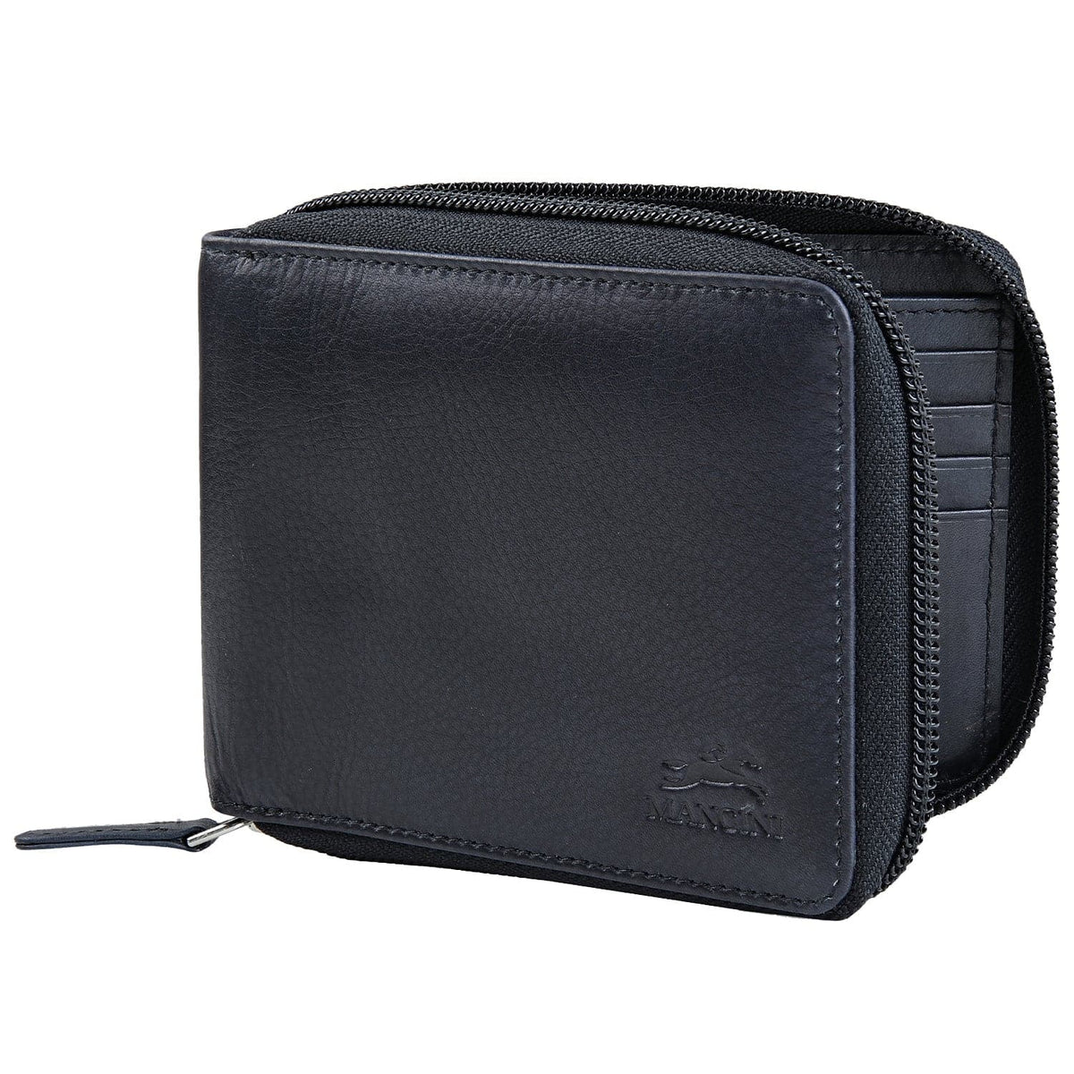 Mancini Bellagio RFID Zippered Wallet with Removable Passcase