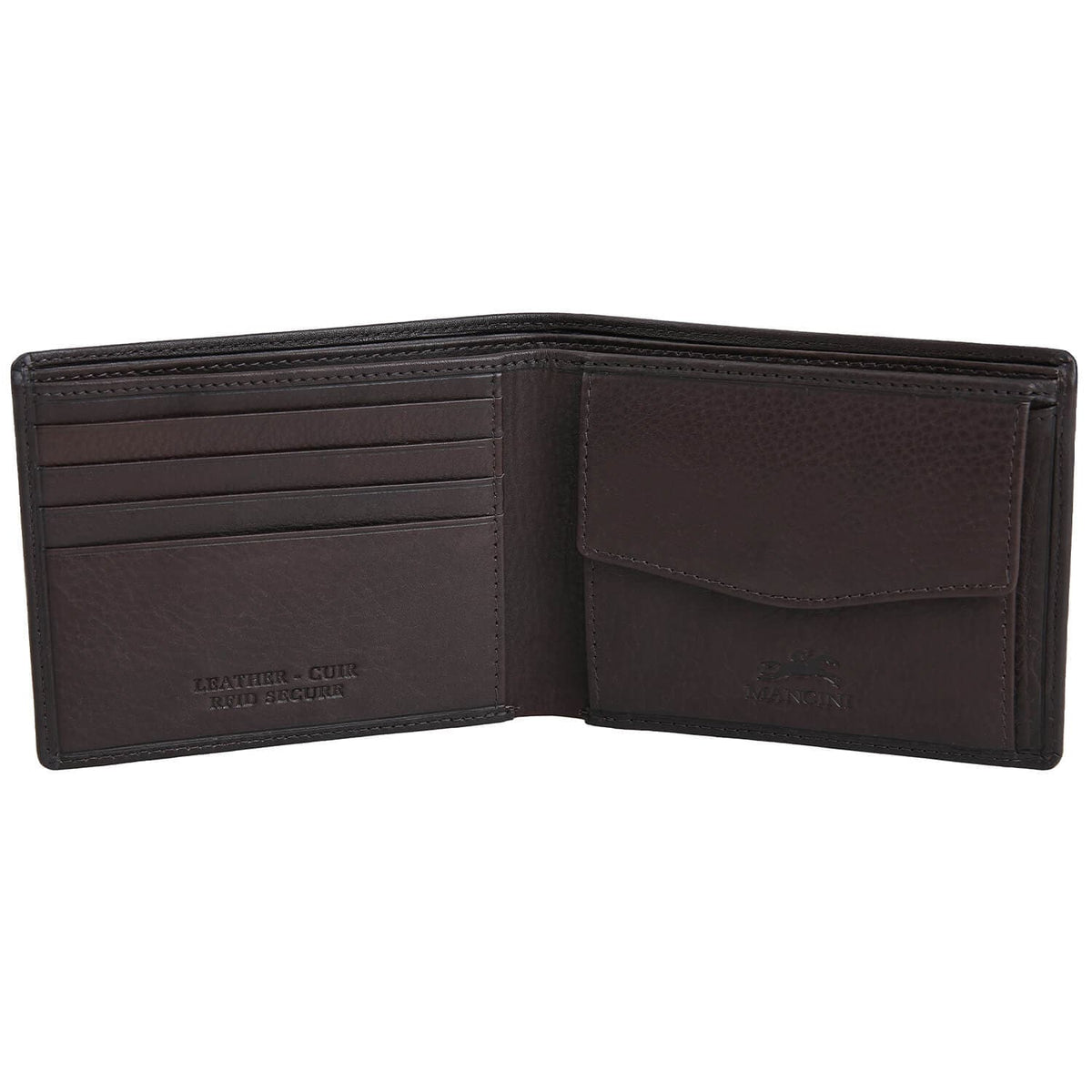 Mancini Monterrey RFID Billfold Wallet with Coin Pocket