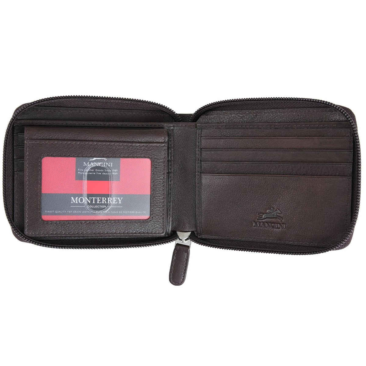 Mancini Monterrey RFID Zippered Wallet with Removable Passcase