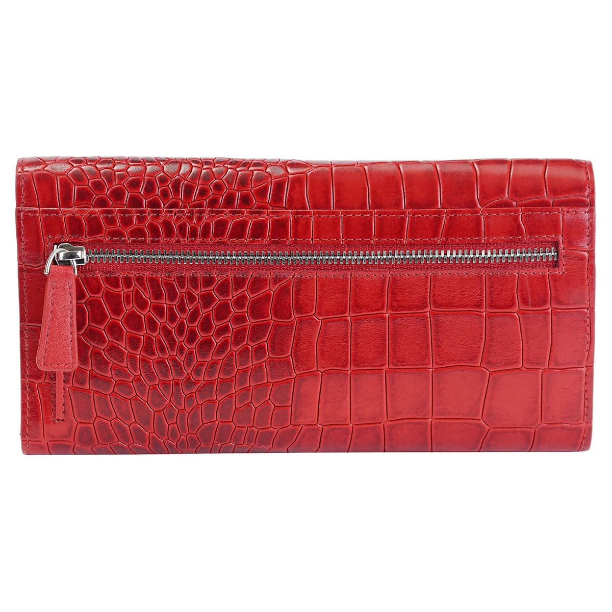 Mancini Croco2 Women’s Quad Fold Wallet with Enhanced RFID Security