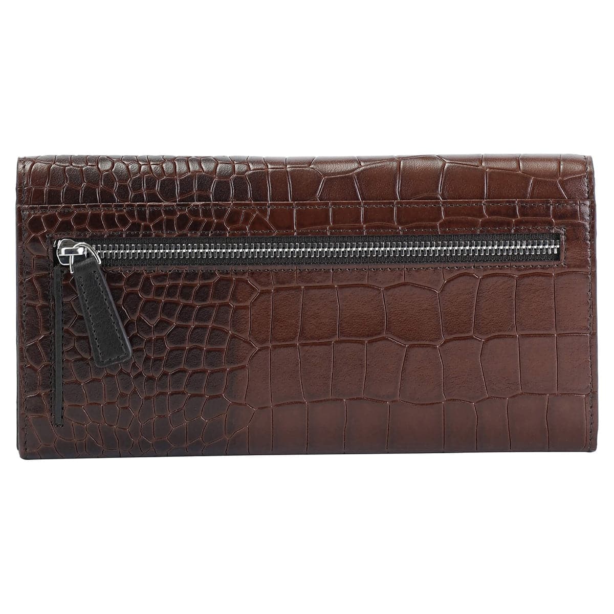 Mancini Croco2 Women’s Quad Fold Wallet with Enhanced RFID Security