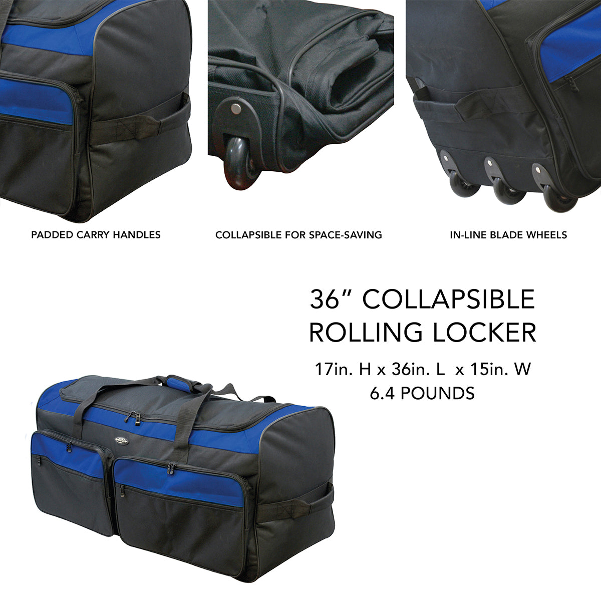 Travelers Club 36" Extra Large Expandable Triple Wheeled Rolling Duffel Bag