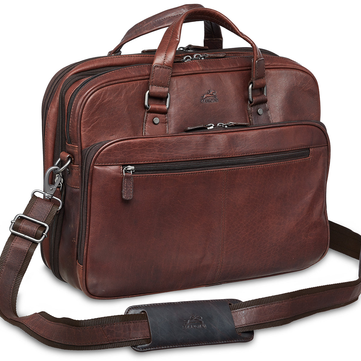 Mancini Buffalo Expandable Double Compartment Briefcase for 15.6