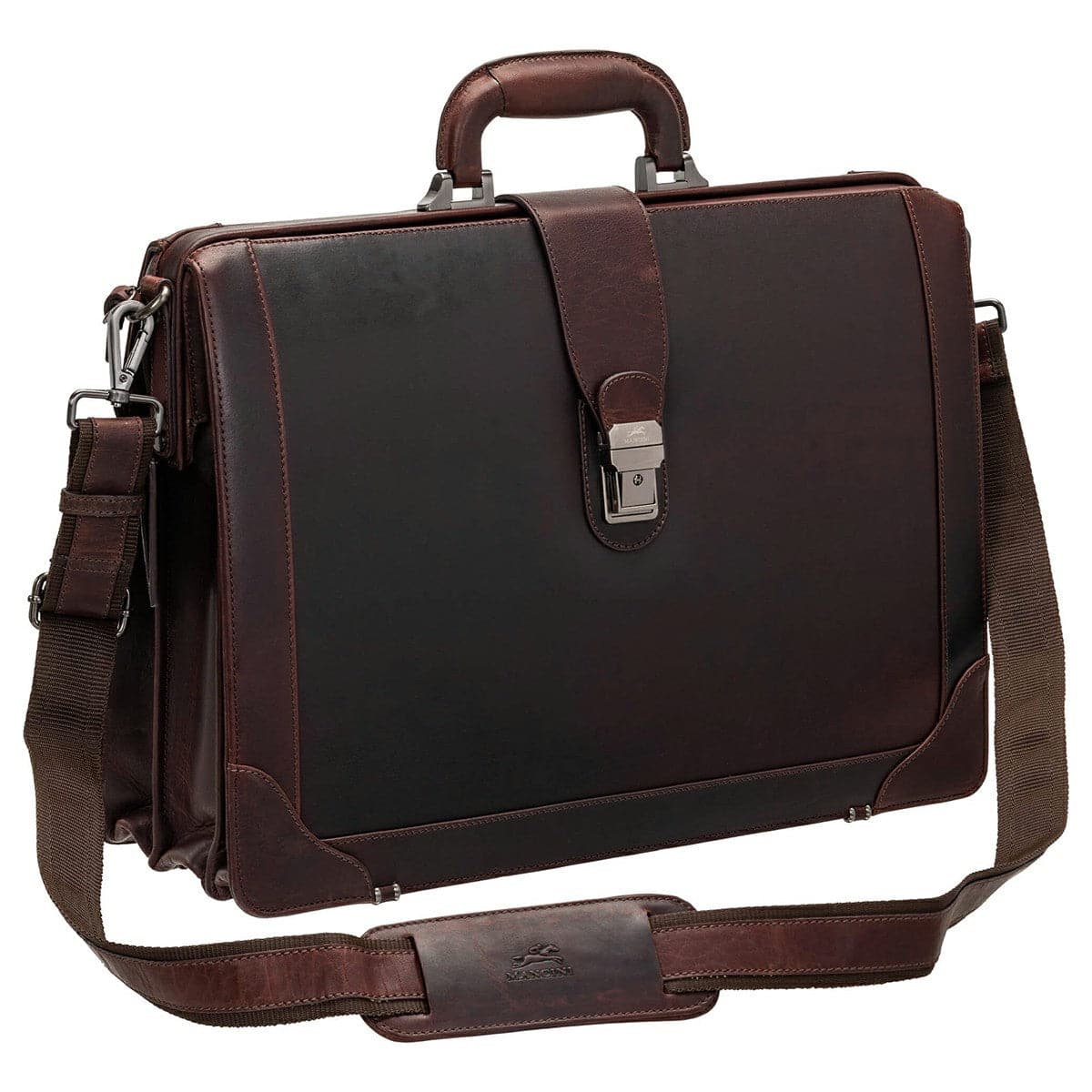 Mancini Buffalo Luxurious Litigator Briefcase Pocket for 17.3" Laptop
