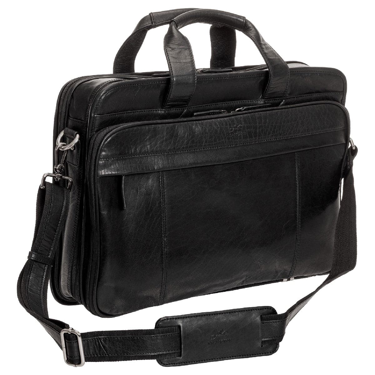 Mancini Buffalo Double Compartment Top Zipper 15.6" Laptop / Tablet Briefcase