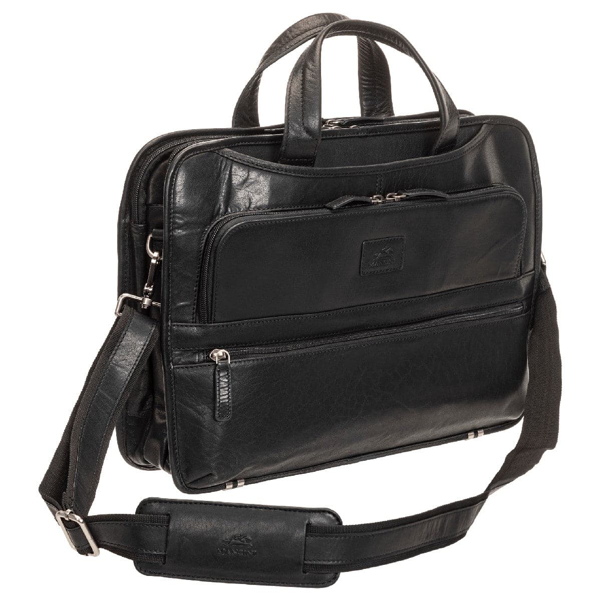 Mancini Buffalo Triple Compartment Briefcase for 15.6" Laptop / Tablet