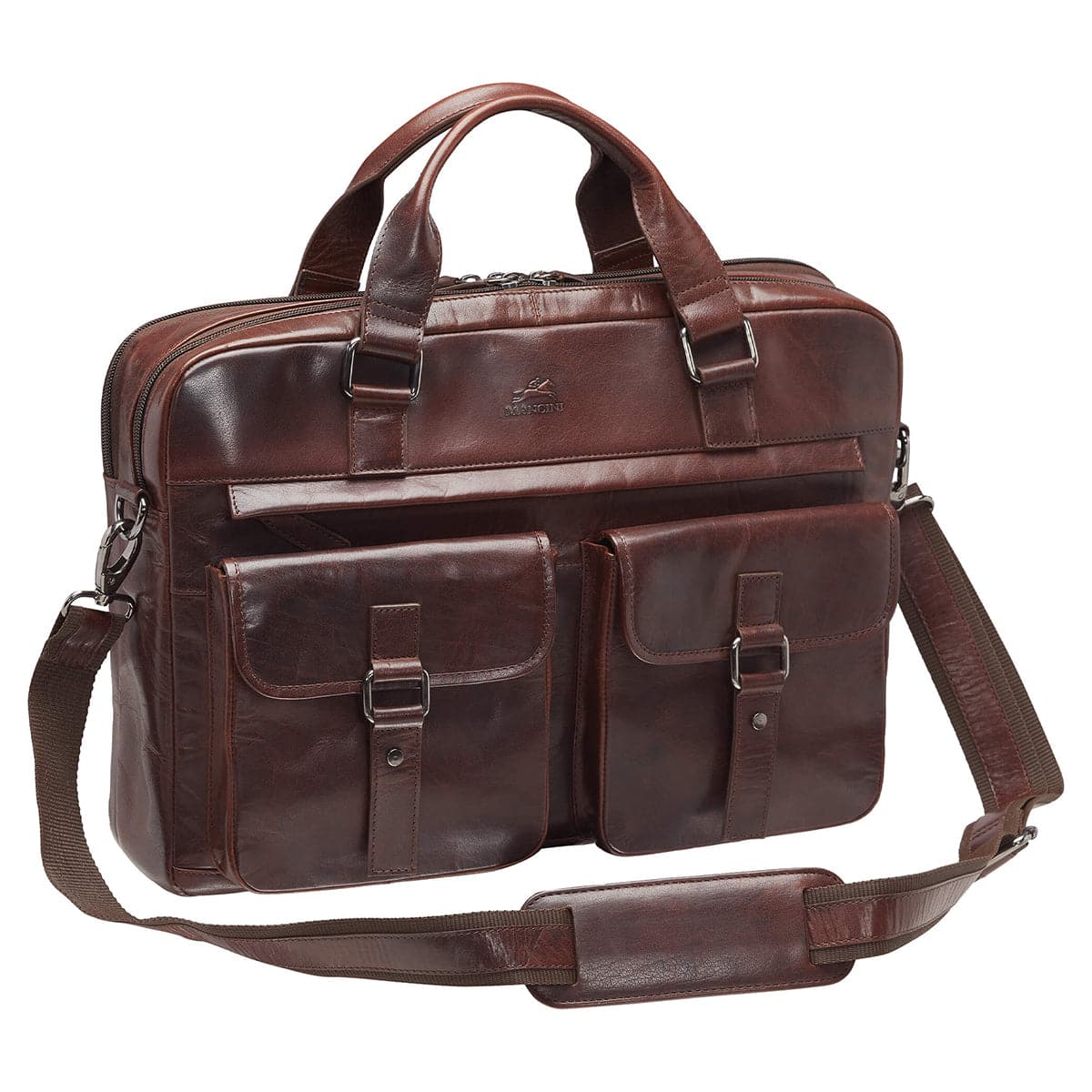 Mancini Buffalo Briefcase with Dual Compartments for 15.6" Laptop