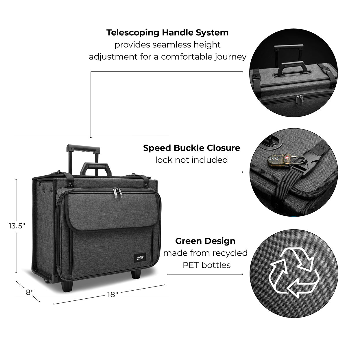 Solo Morgan Rolling Catalog Briefcase