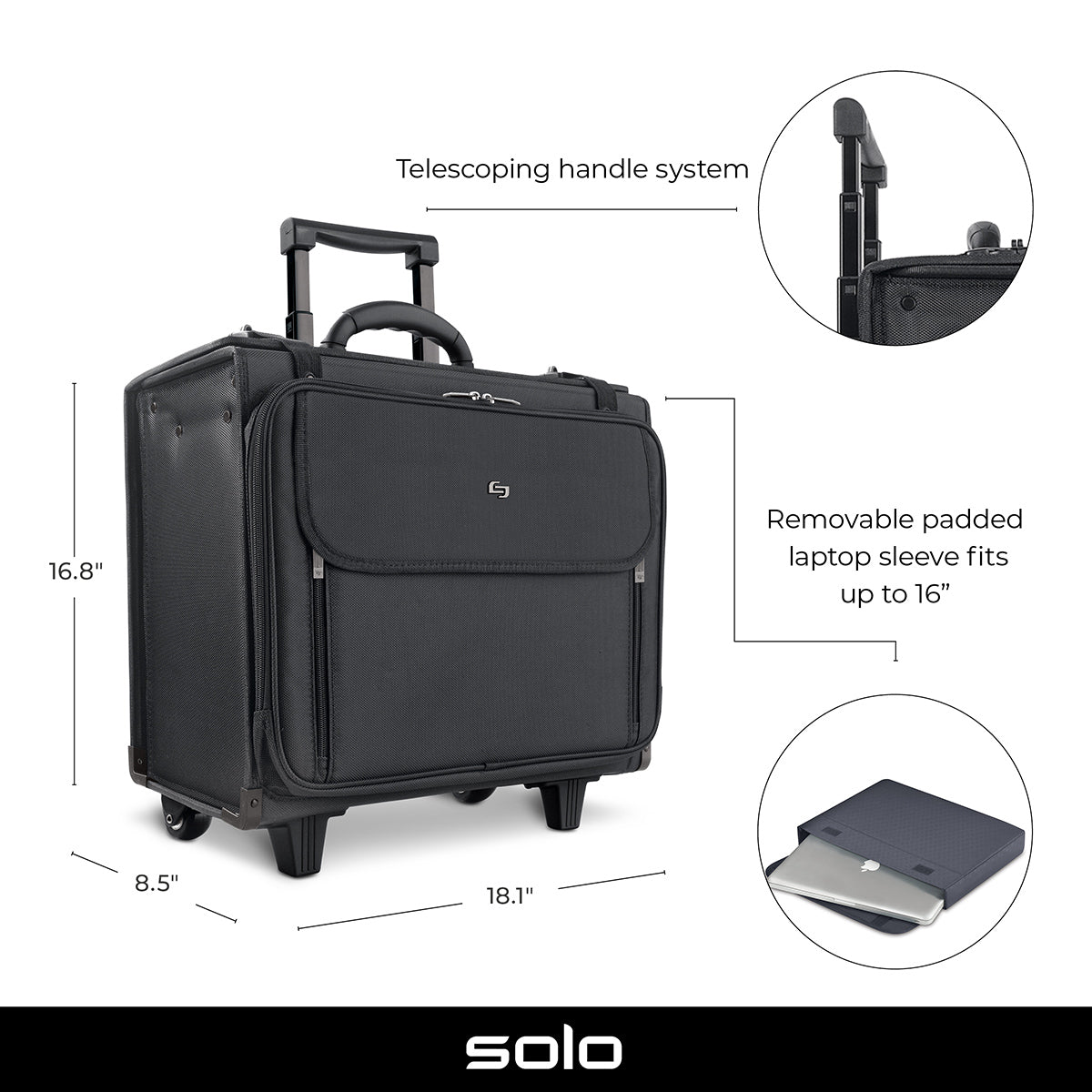 Solo Morgan Rolling Catalog Briefcase