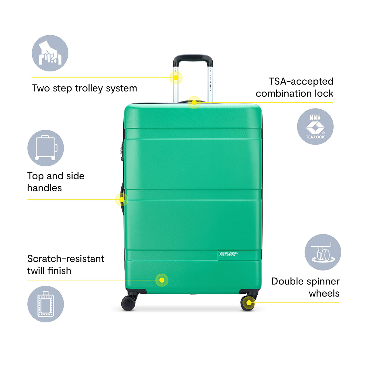 Delsey Benetton Now Hardside Large Spinner Luggage