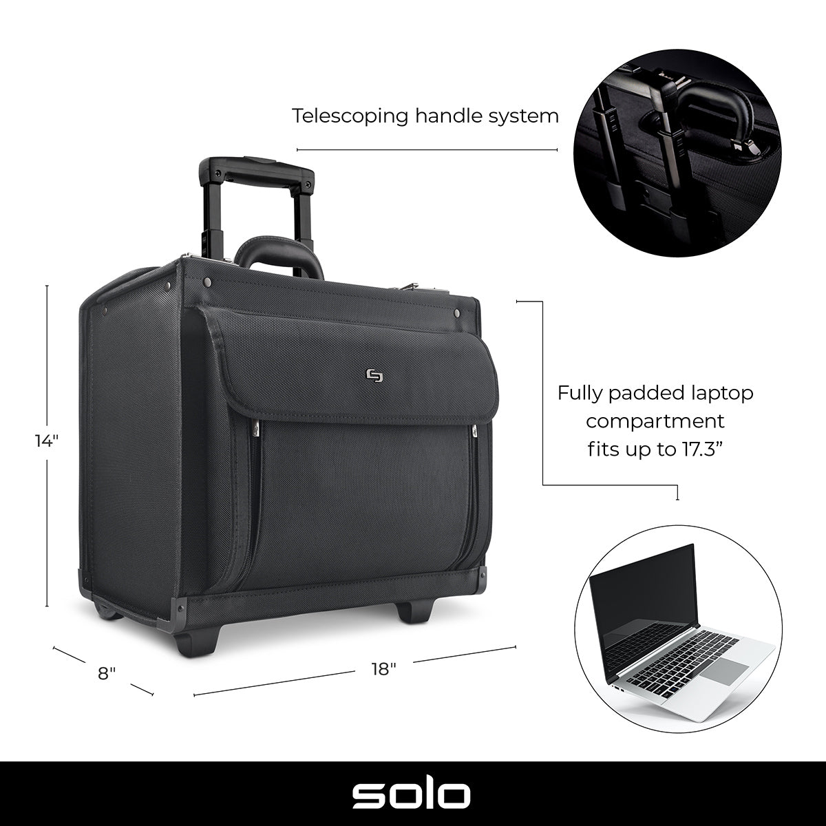 Solo Classic Rolling Catalog Briefcase