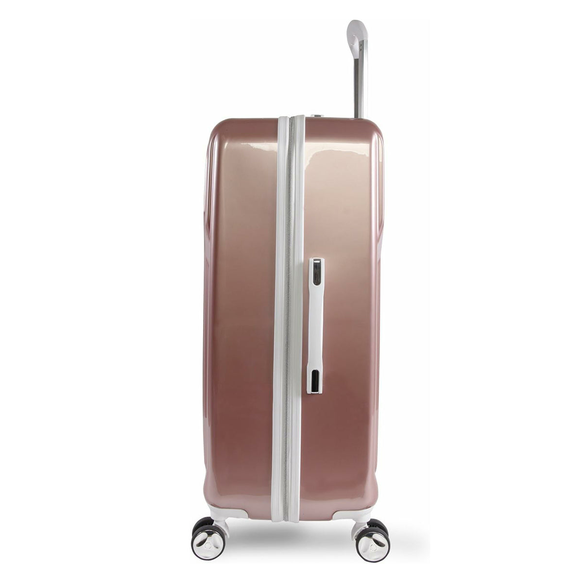 BEBE Stella 29 Hardside Spinner Checked Luggage Rose Gold