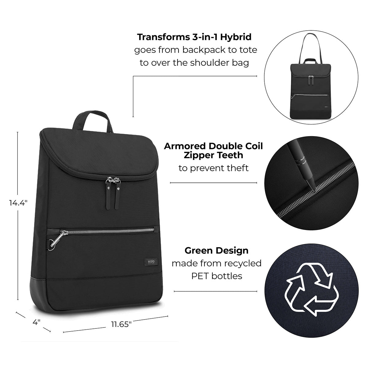 Solo Stealth Hybrid Backpack/Tote