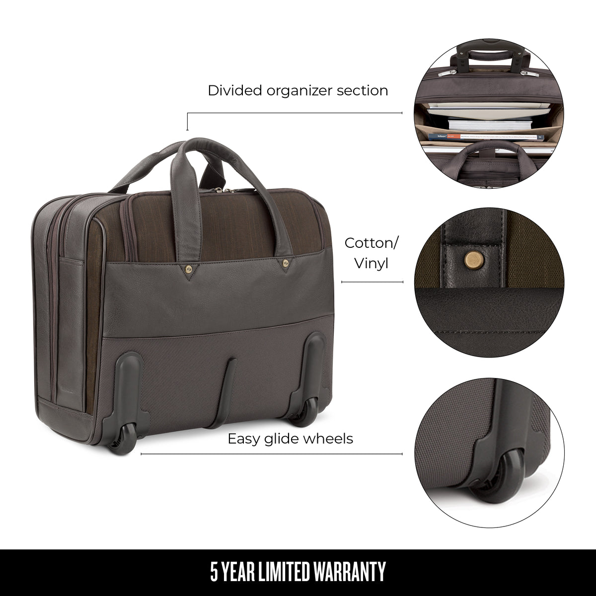 Solo Macdougal Rolling Briefcase