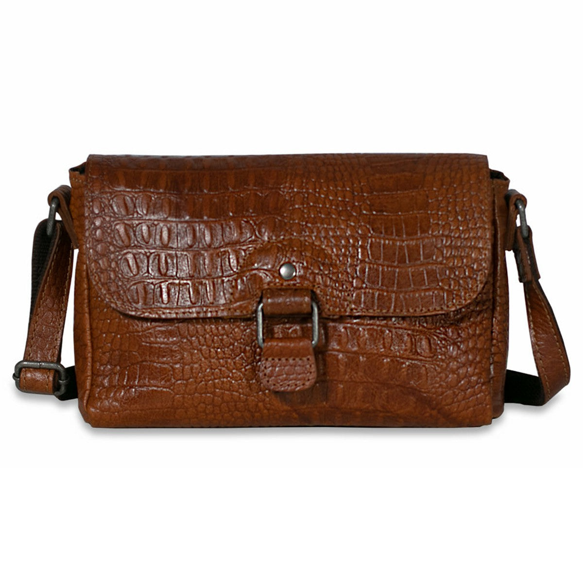 Jack Georges Hornback Croco Emma Petite Crossbody Bag