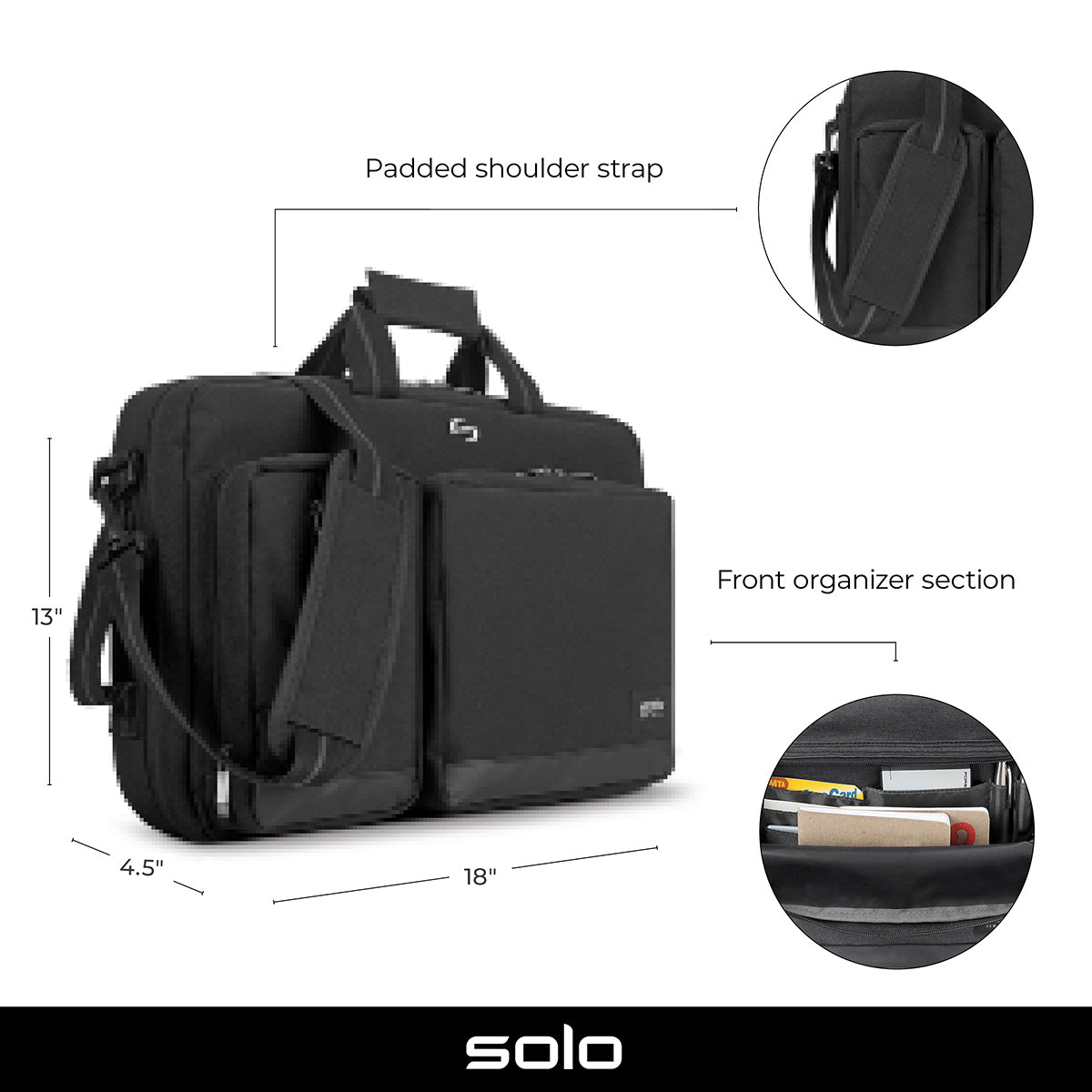 Solo Duane Hybrid Briefcase Backpack