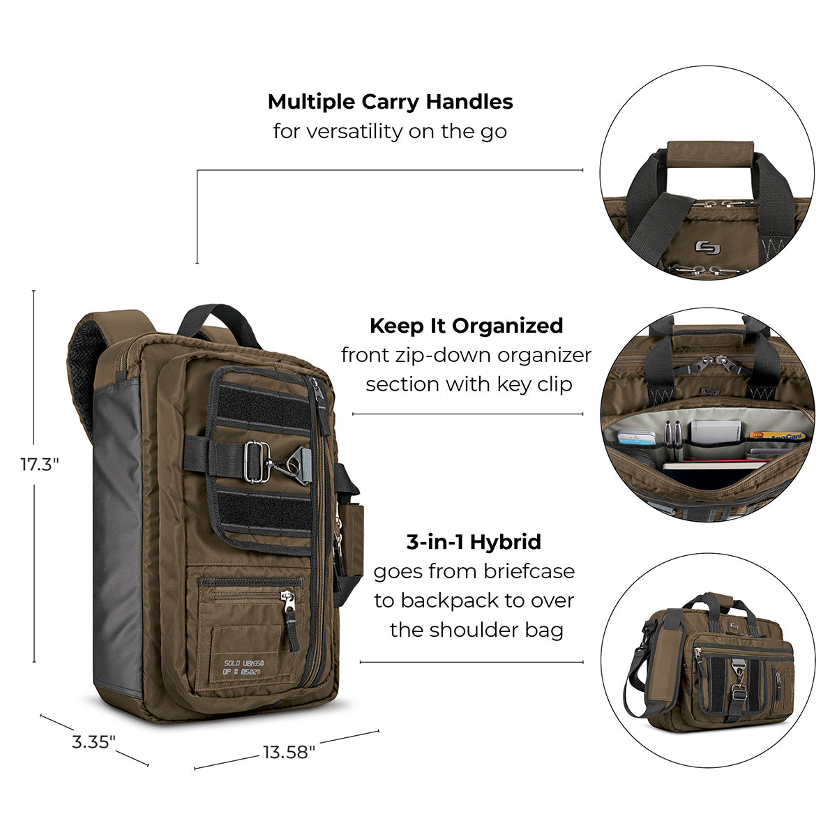 Solo Zone Hybrid Briefcase/Backpack