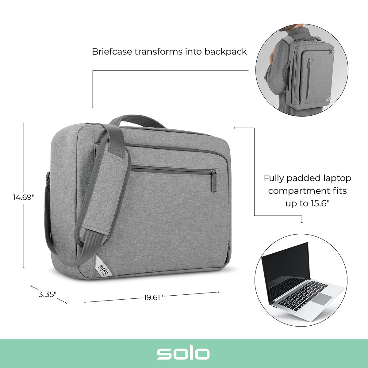 Solo Reutilize Hybrid Backpack/Briefcase