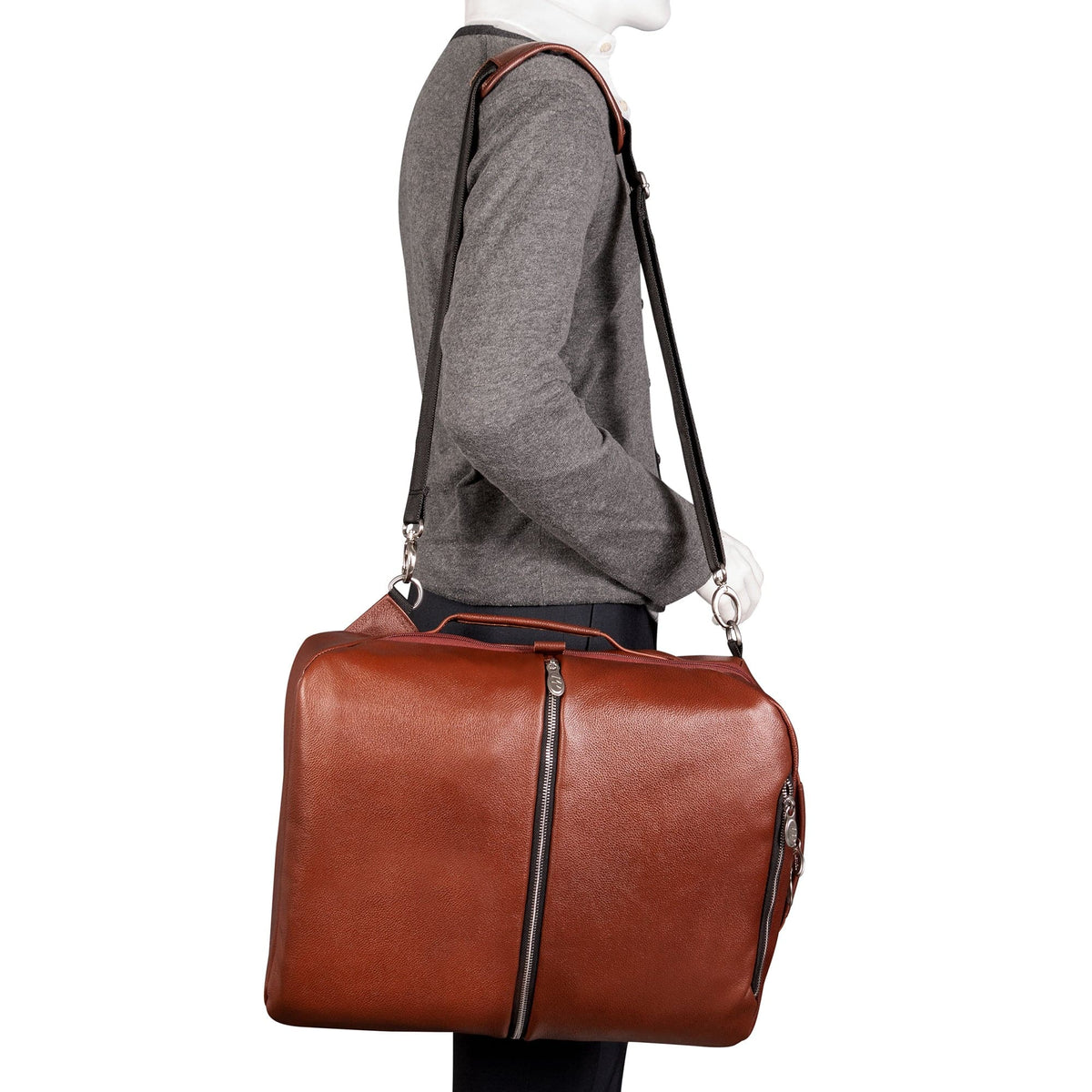 McKlein U Series Eastside 17" Leather Convertible Travel Backpack and Cross-Body Bag