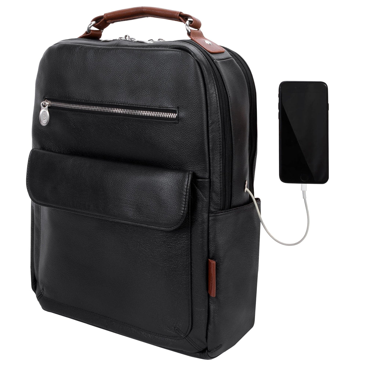McKlein U Series Logan 17" Two-Tone Dual-Compartment Laptop and Tablet Leather Backpack