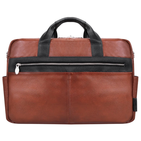 McKlein U Series Southport 17" Two-Tone Dual-Compartment Laptop and Tablet Leather Briefcase