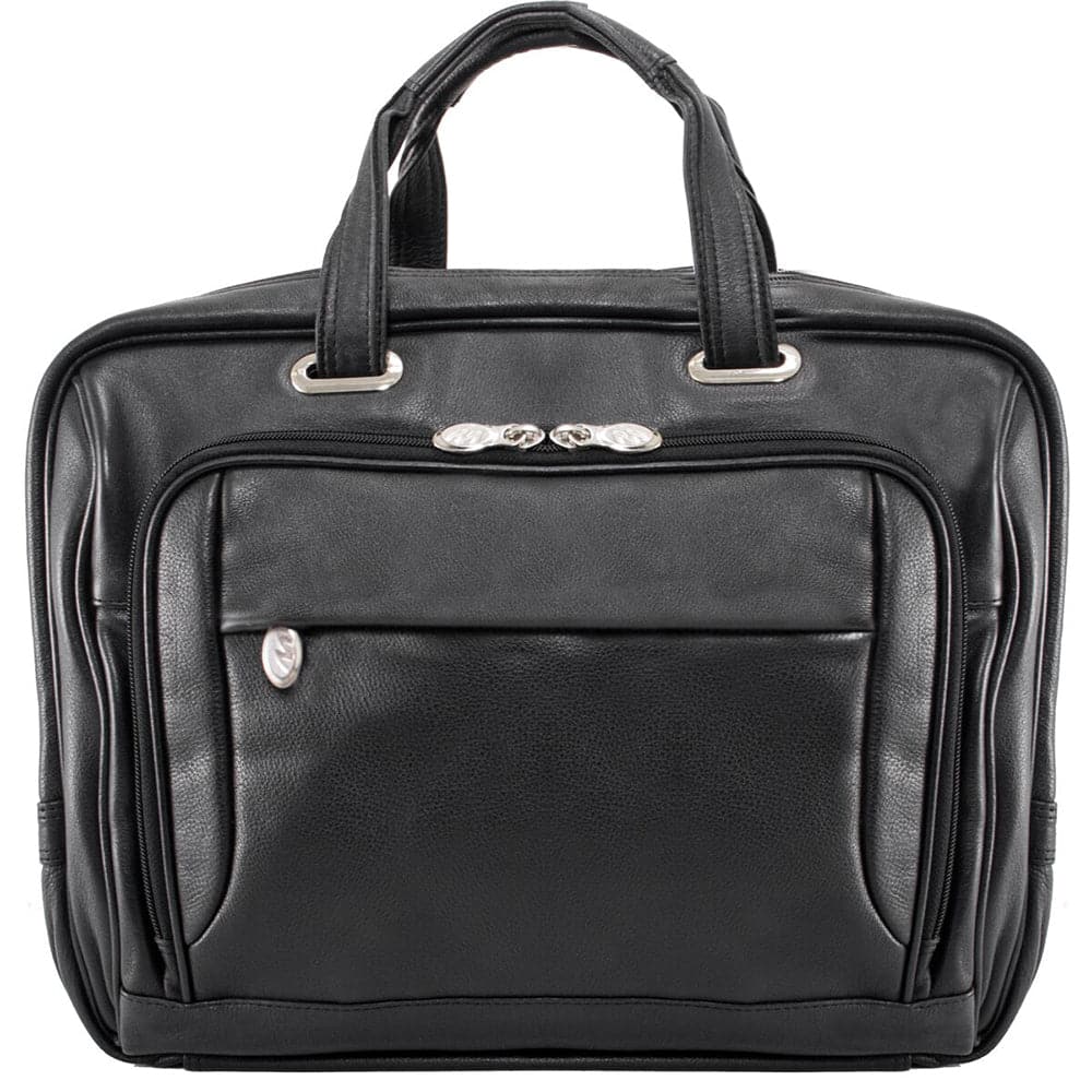 McKlein USA West Loop 17" Leather Expandable Double Compartment Briefcase