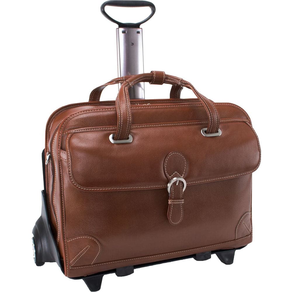 McKlein USA Carugetto 15" Leather Patented Detachable -Wheeled Laptop Briefcase