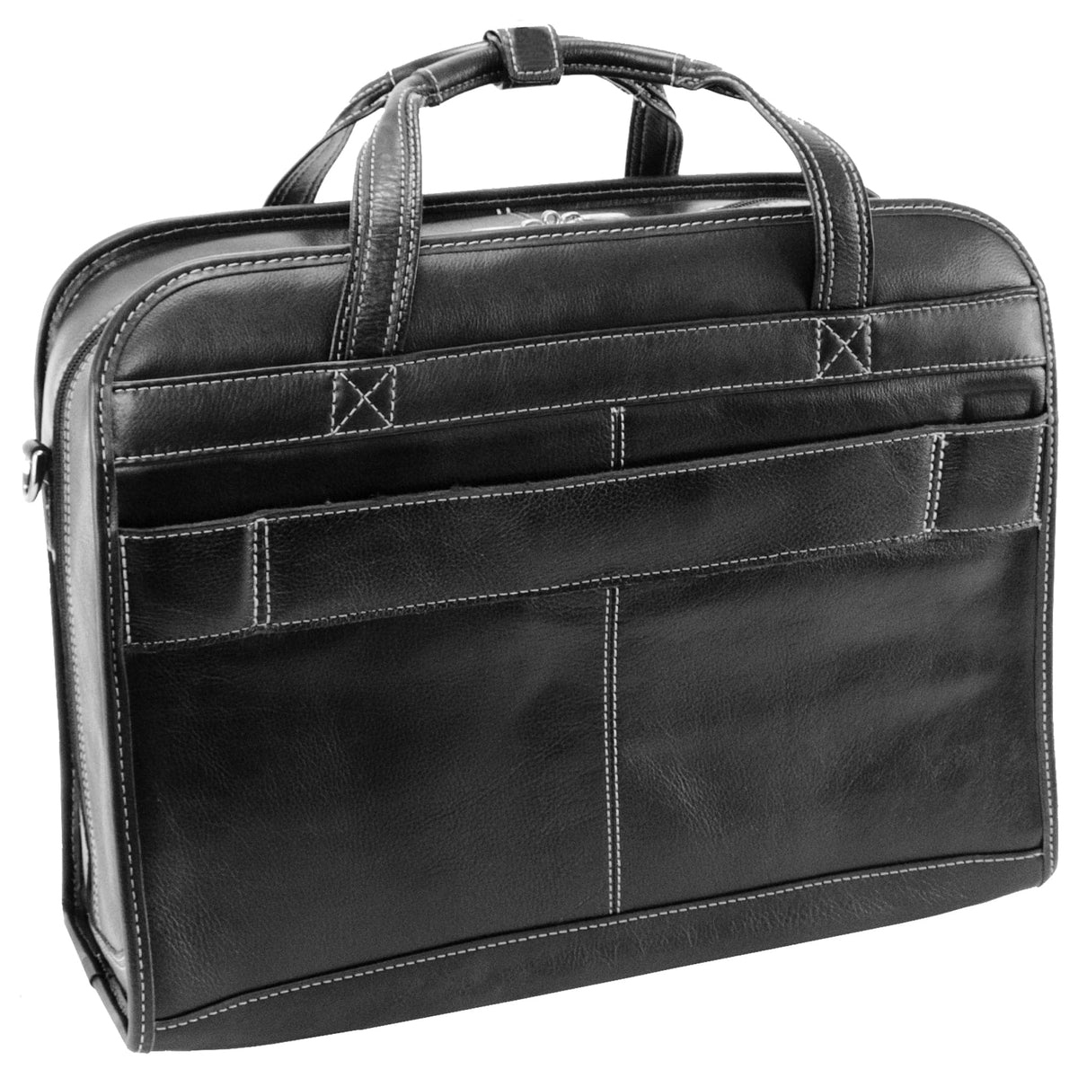 McKlein USA Carugetto 15" Leather Patented Detachable -Wheeled Laptop Briefcase