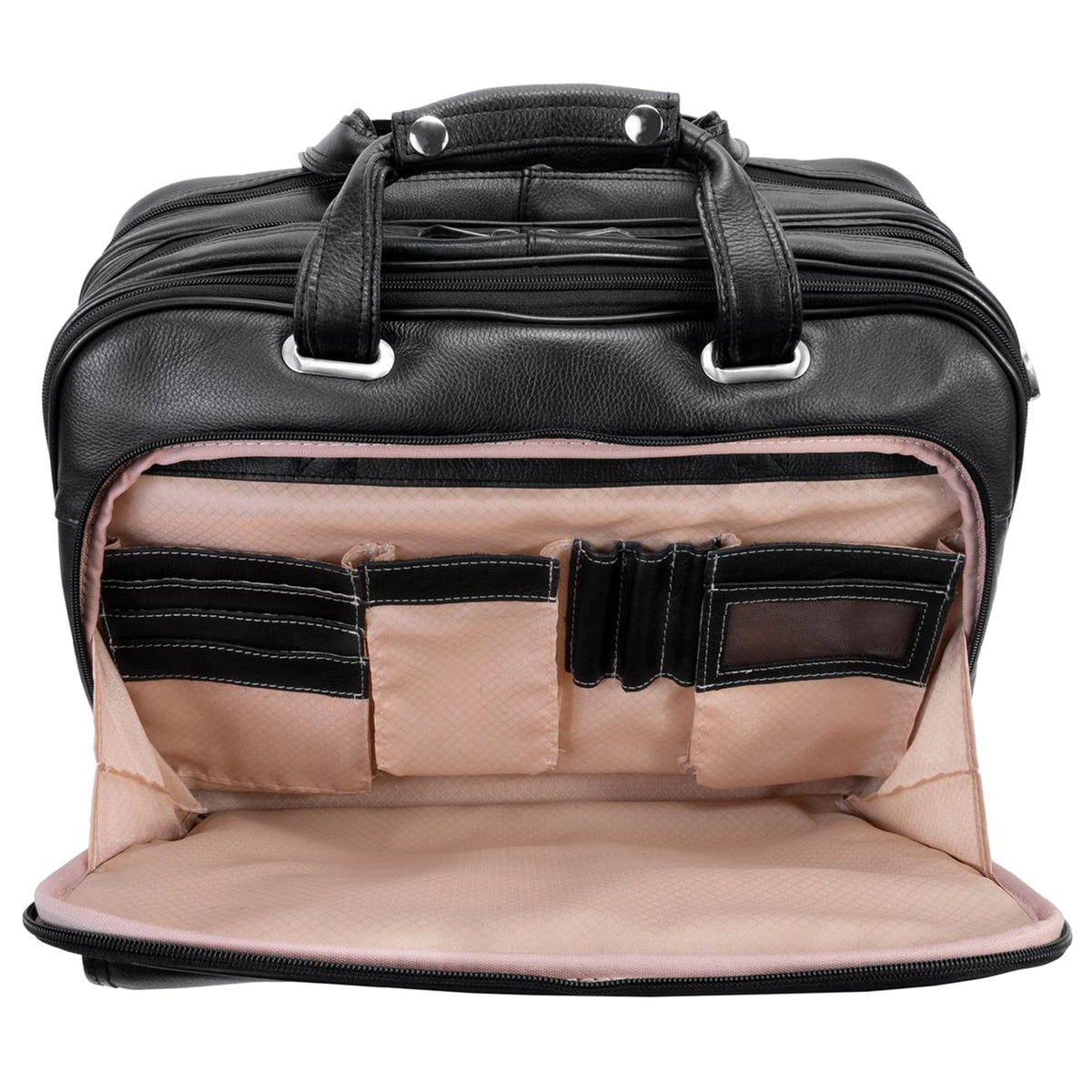 McKlein USA Ceresola 15" Leather Checkpoint-Friendly Patented Detachable -Wheeled Laptop Briefcase