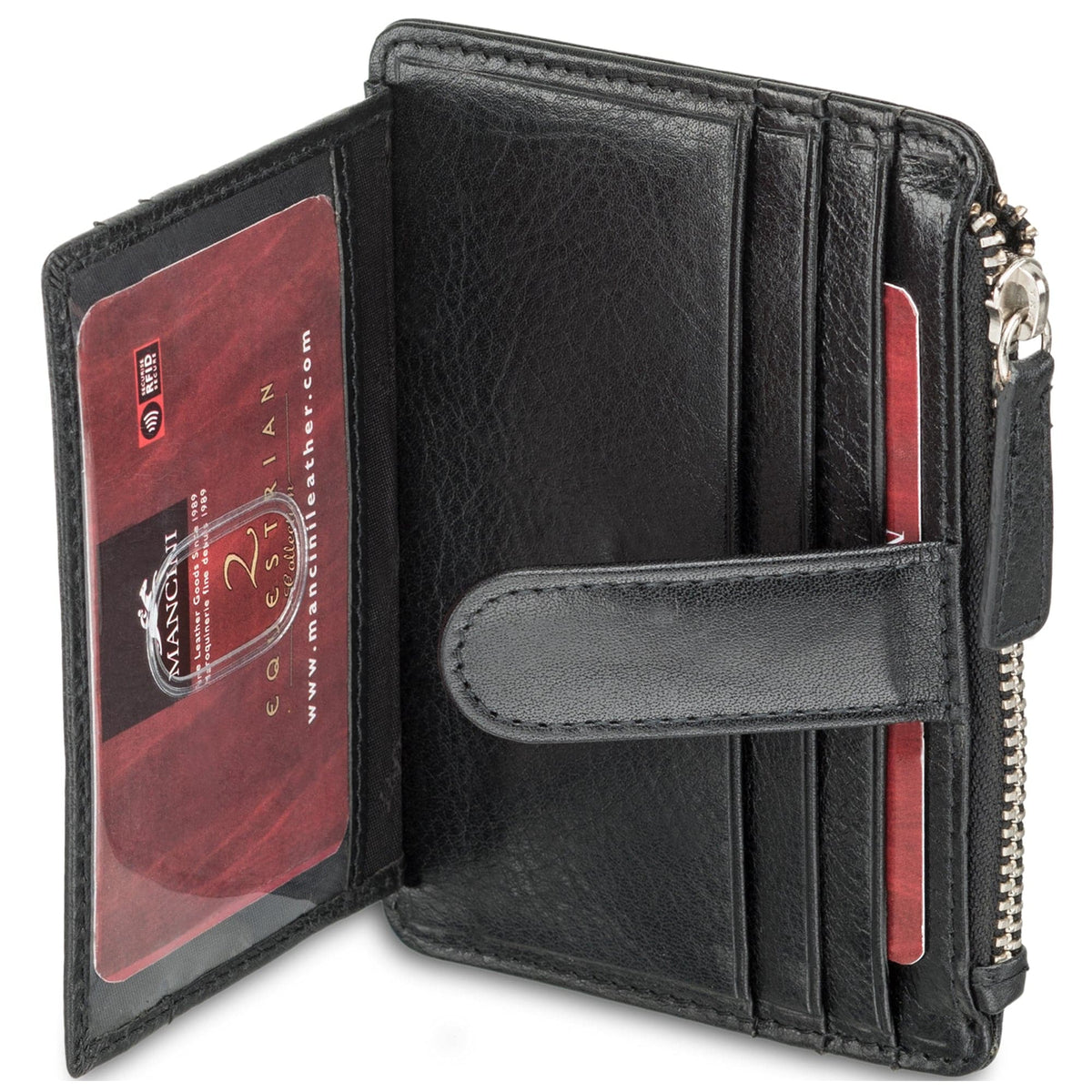 Mancini Equestrian-2 RFID Secure Card Case and Coin Pocket