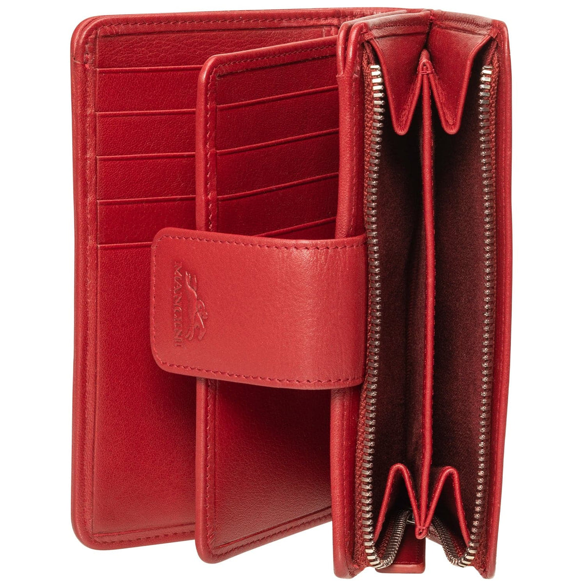Mancini Basket Weave RFID Secure Medium Clutch Wallet