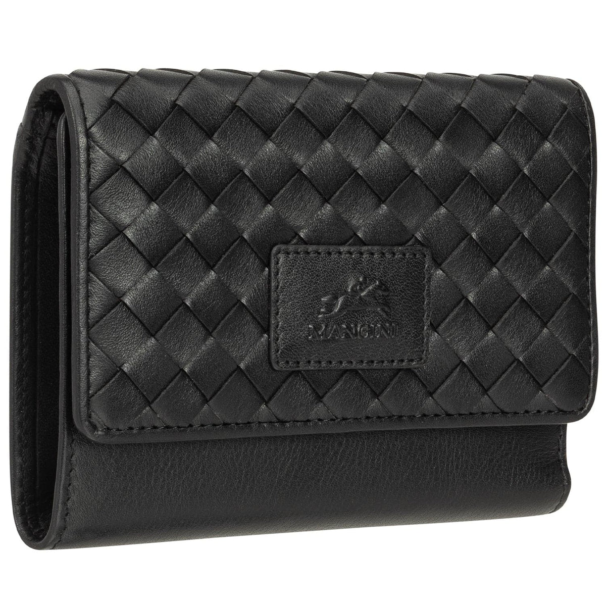 Mancini Women's Basket Weave RFID Secure Medium Clutch Wallet