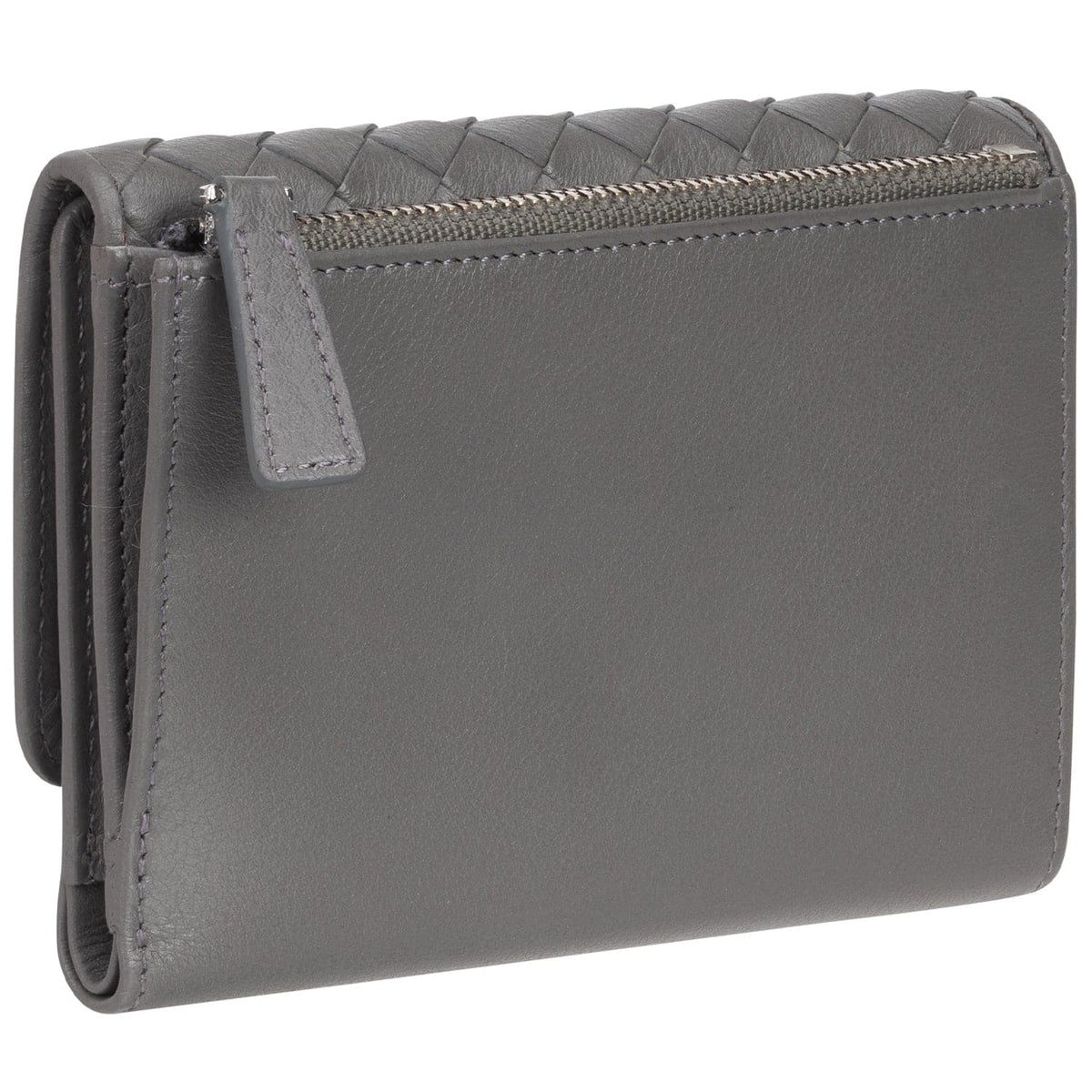 Mancini Women's Basket Weave RFID Secure Medium Clutch Wallet