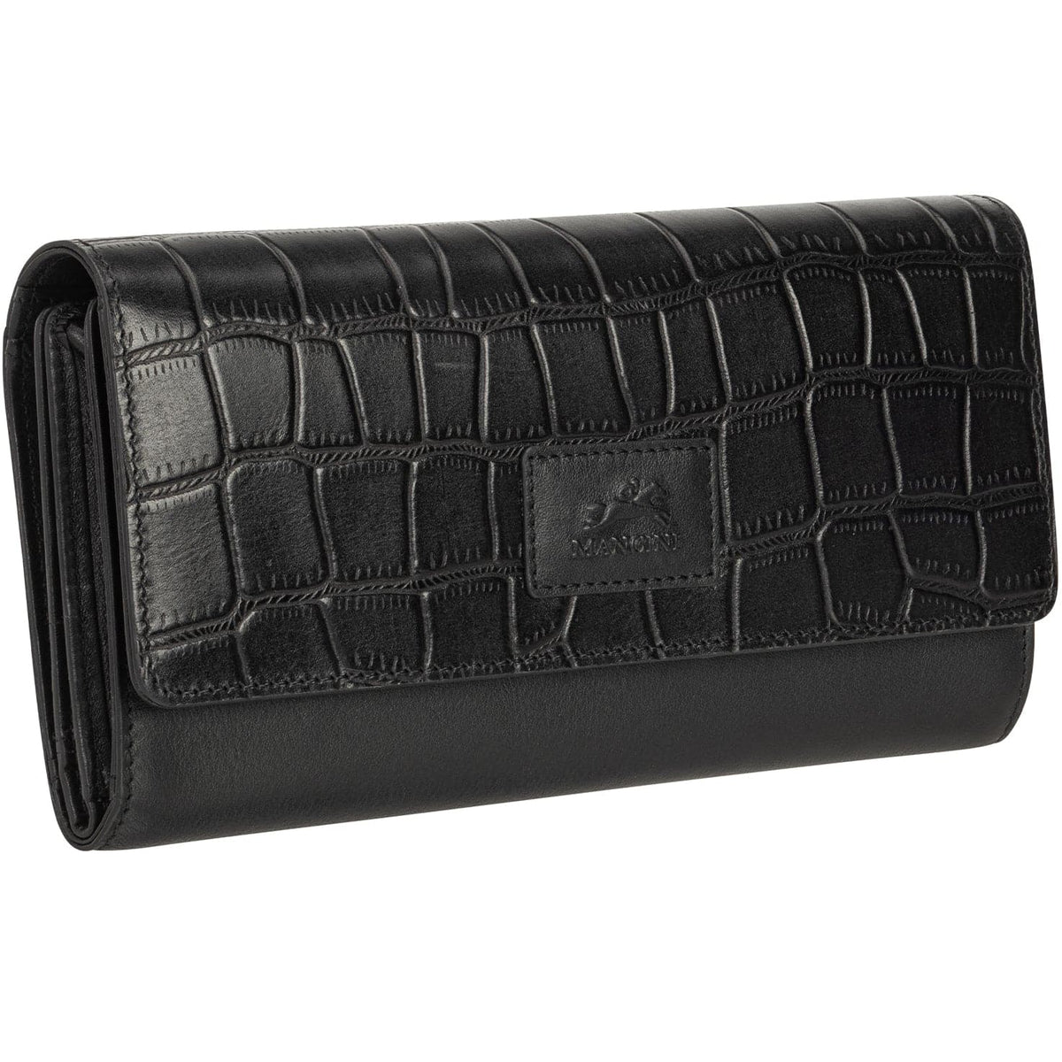 Mancini Croco RFID Secure Quadruple Fold Wallet