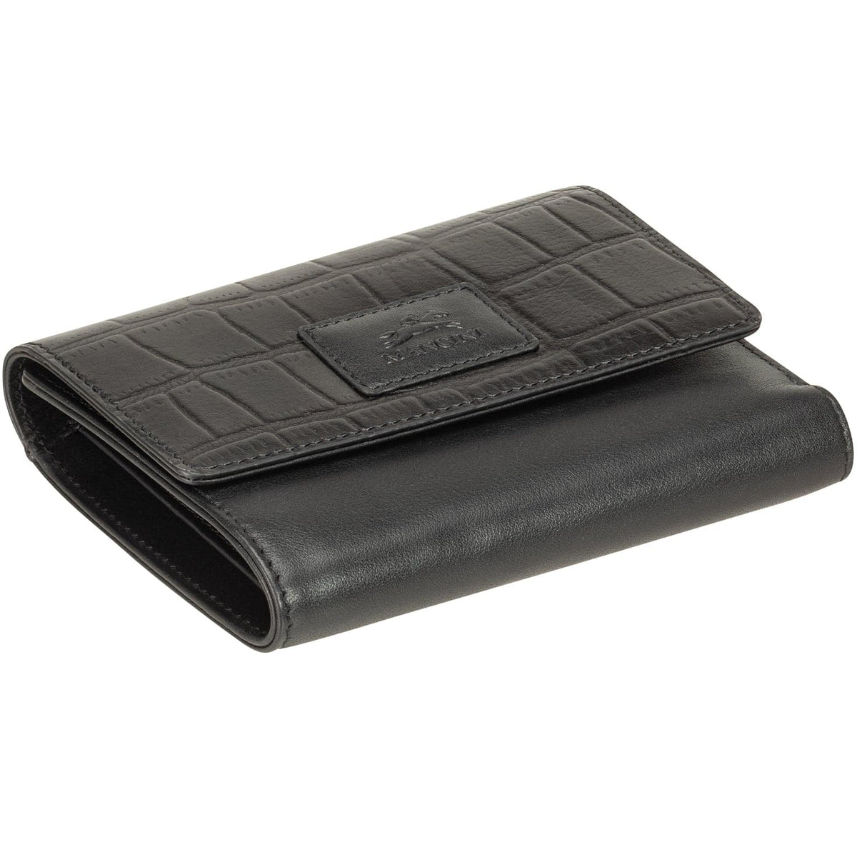 Mancini Croco RFID Secure Medium Clutch Trifold Wallet