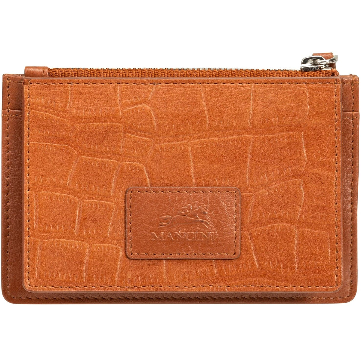 Mancini Croco RFID Secure Card Case and Coin Pocket