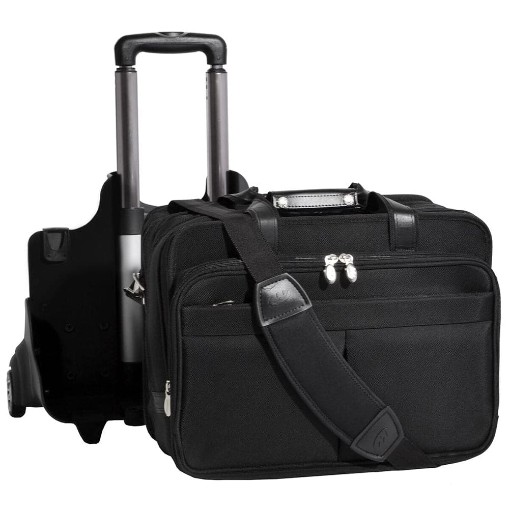McKlein USA Roosevelt 17" Nylon Patented Detachable -Wheeled Laptop Briefcase with Removable Sleeve