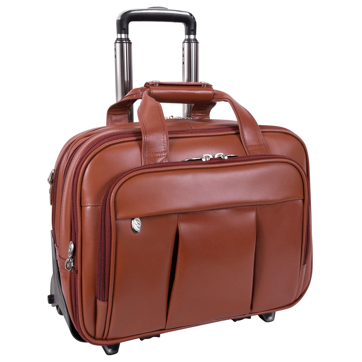 McKlein USA Damen 17" Leather Patented Detachable - Wheeled Laptop Briefcase