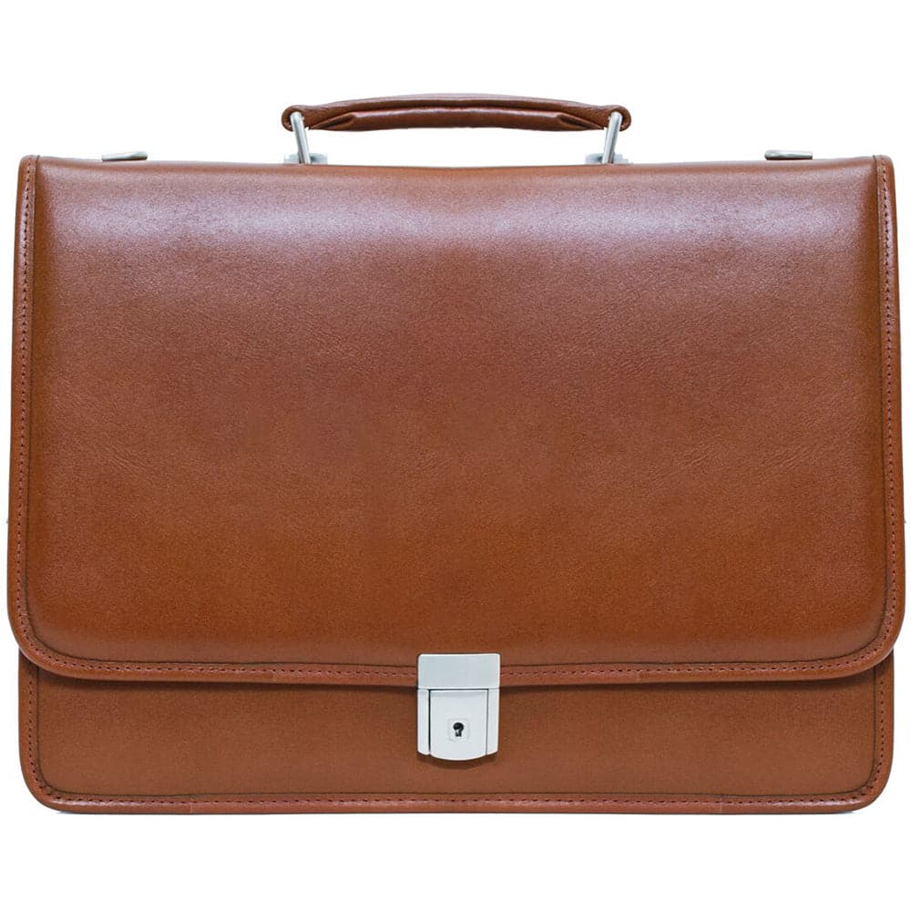 McKlein USA Lexington 15" Leather Flapover Double Compartment Briefcase