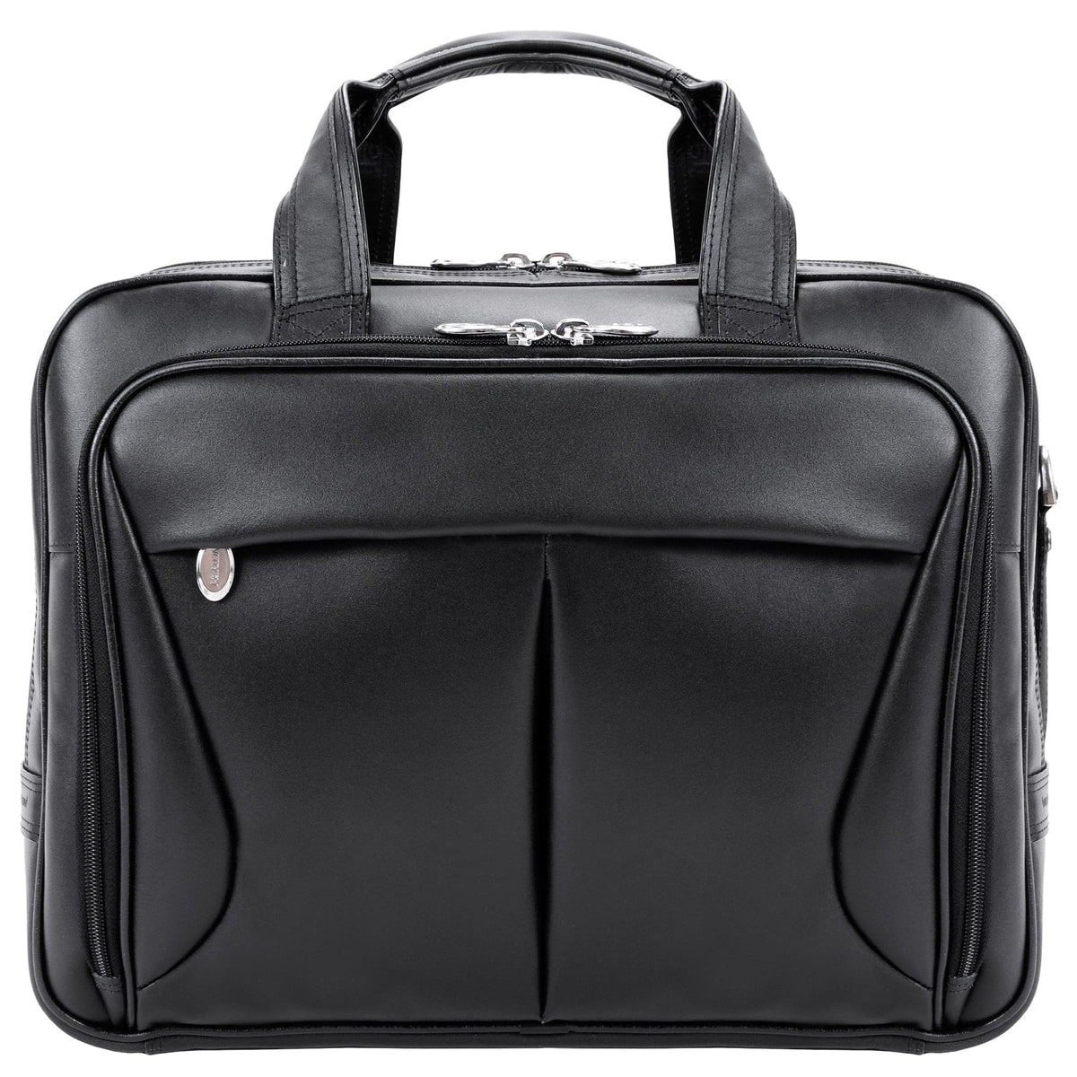 McKlein USA Pearson 17" Leather Expandable Double Compartment Laptop Briefcase