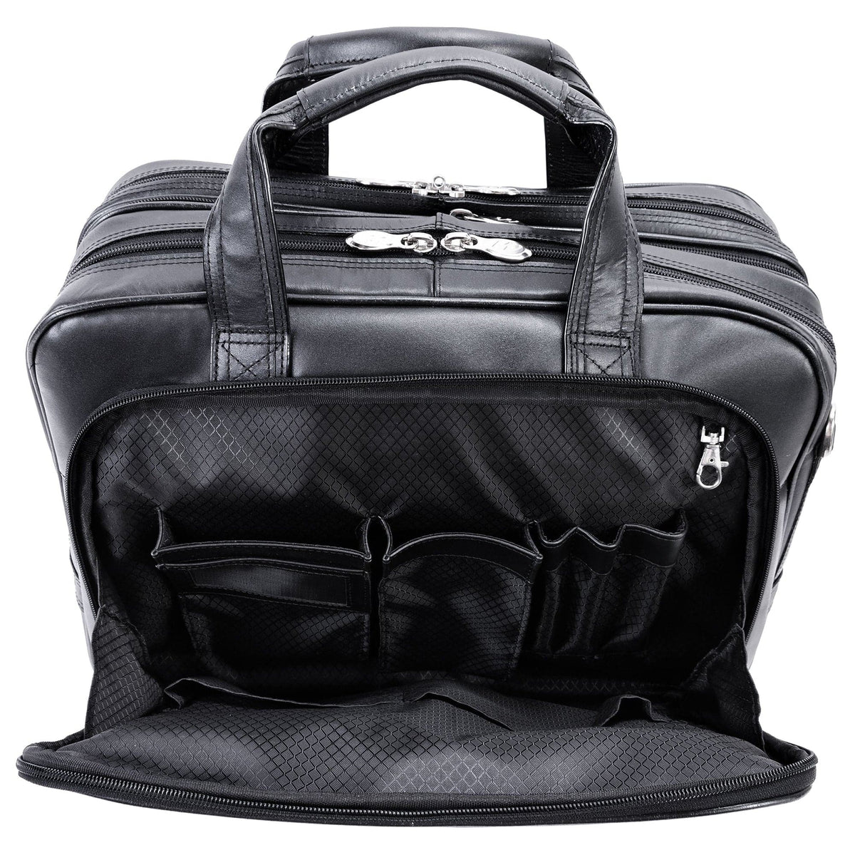 McKlein USA Pearson 17" Leather Expandable Double Compartment Laptop Briefcase