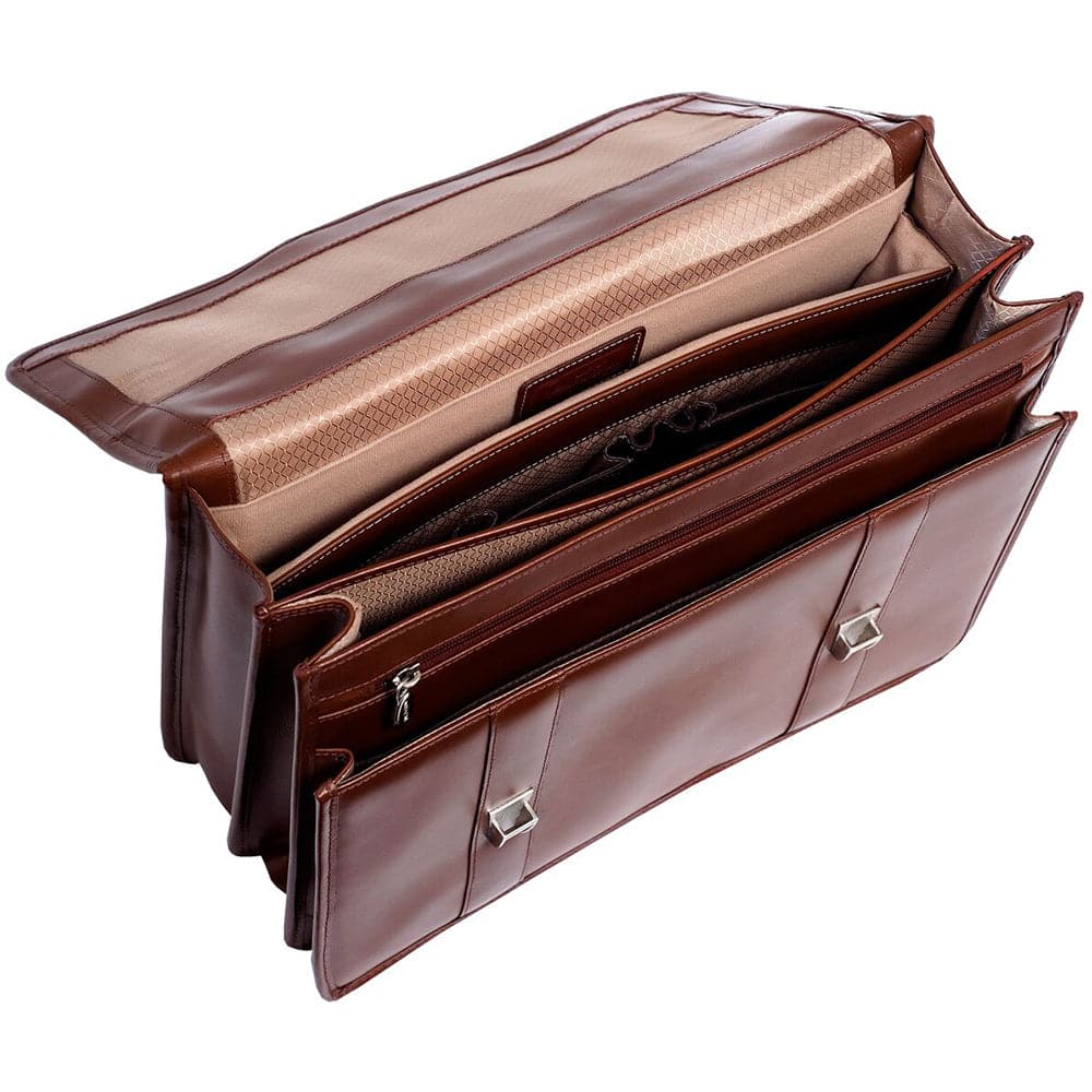 McKlein USA Flournoy 15" Leather Double Compartment Laptop Briefcase