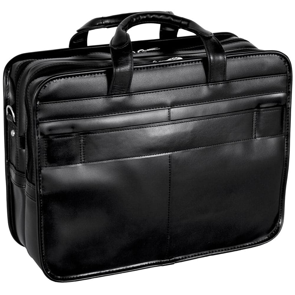 McKlein USA Franklin 17" Leather Patented Detachable Wheeled Laptop Briefcase