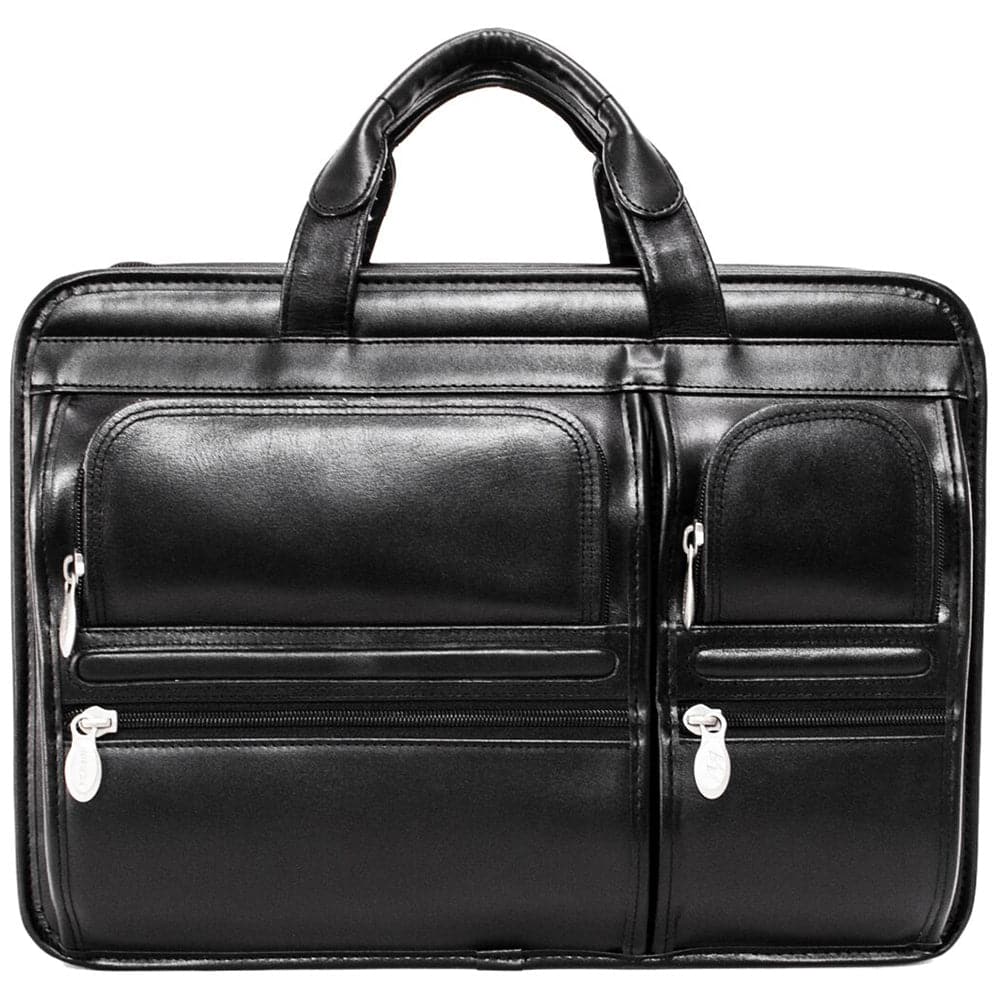 McKlein USA Hubbard 15" Leather Double Compartment Laptop Briefcase